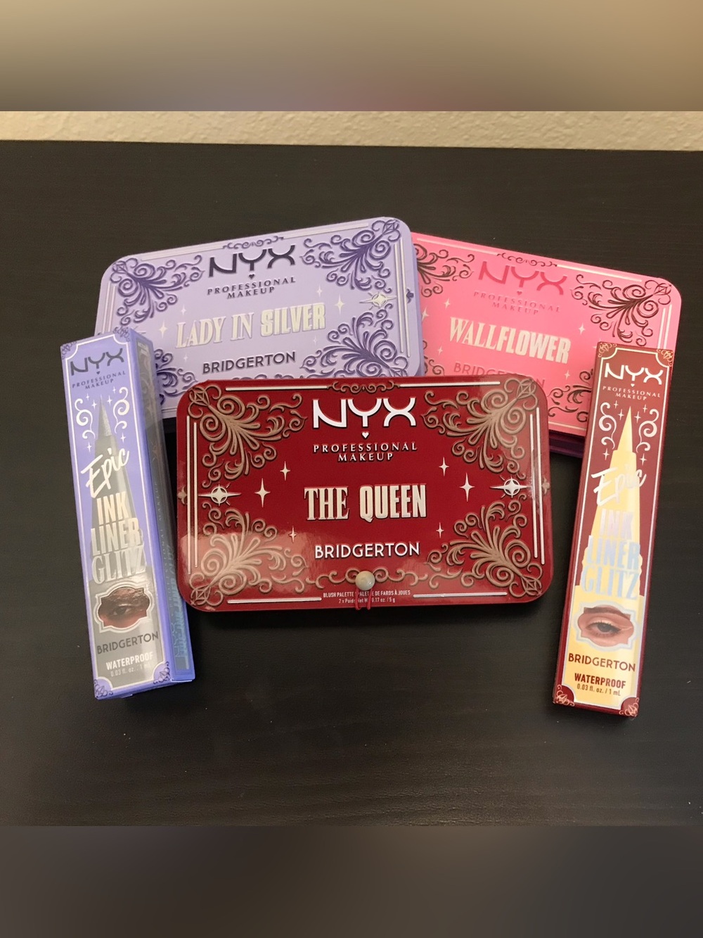 NYX BRIDGERTON Blush Palette — Red with Pink & Lavender Accents